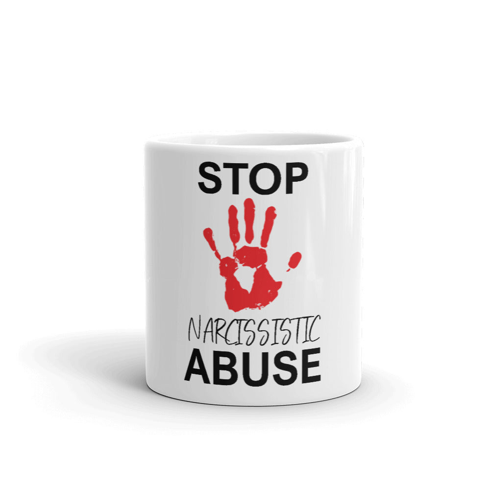 STOP NARCISSISTIC ABUSE BLACK MUG