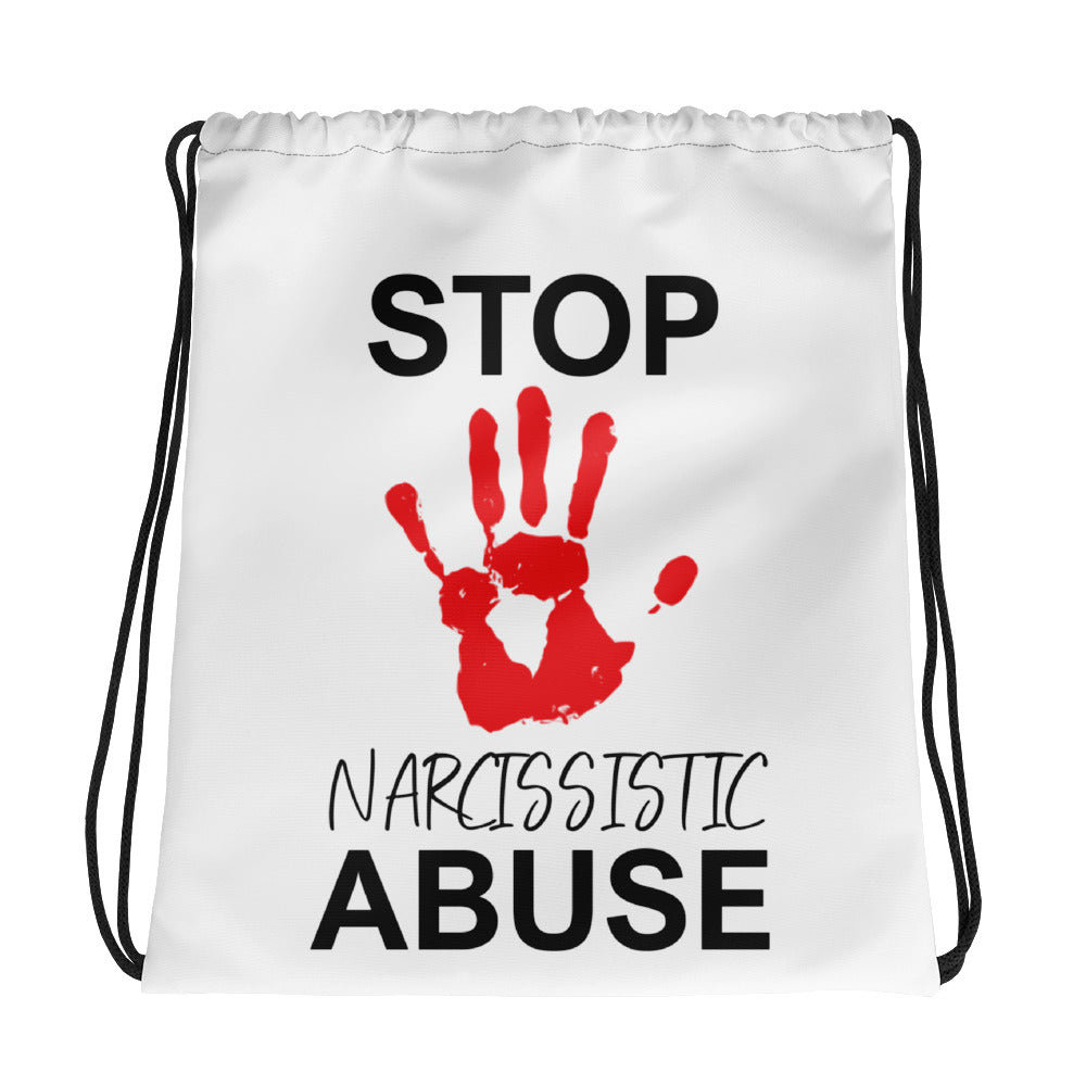 STOP NARCISSISTIC ABUSE DRAWSTRING BAG